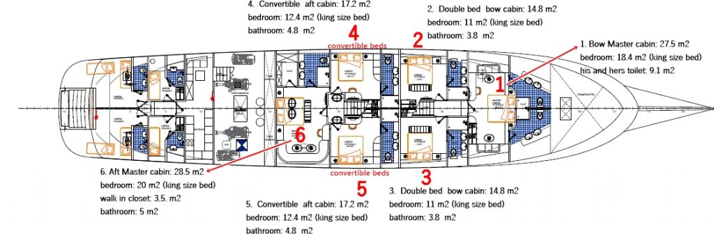 Lady Gita – Luxury Sailing Yacht - layout