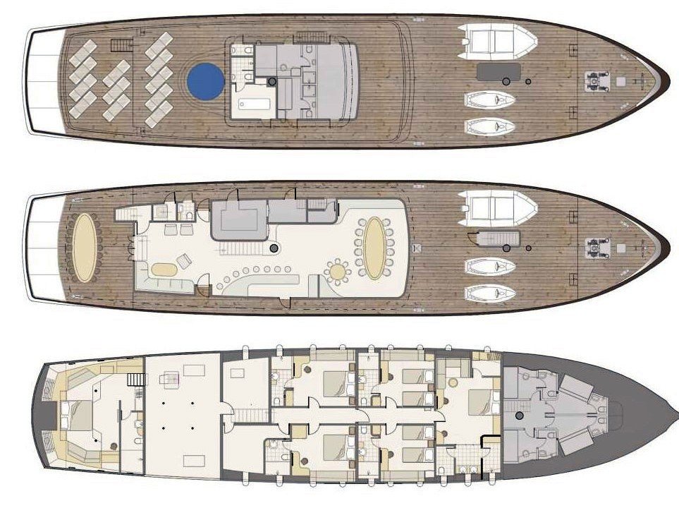Corsario – Luxury Sailing Yacht - layout