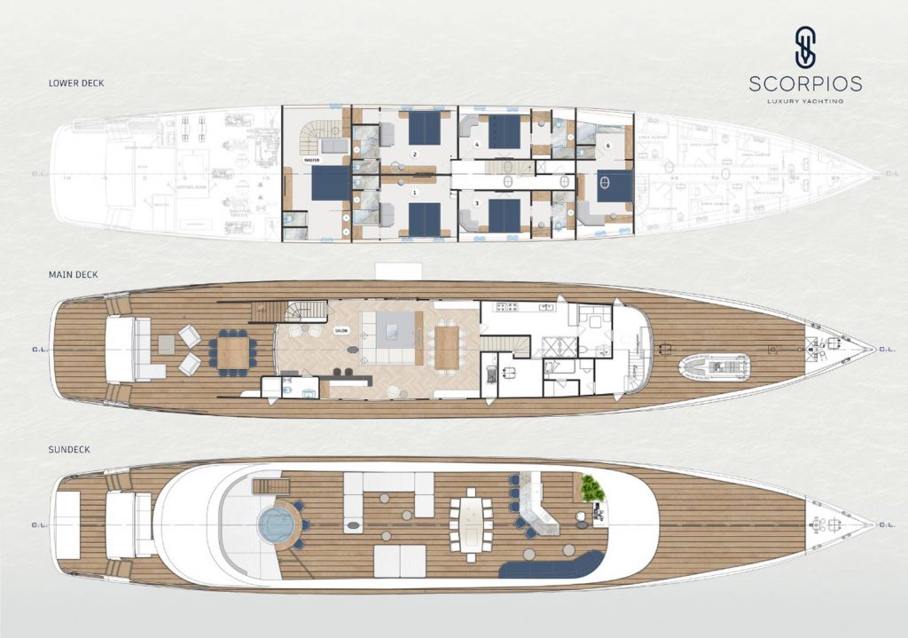 Scorpios – Luxury Sailing Yacht - layout